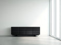 Dielenschränke Sideboard mit 4 Türen 180 x 40 x 65 cm - Schwarz - Modernes Design für Flur und Wohnbereich