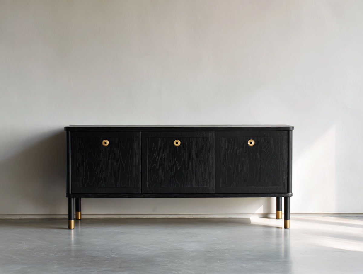 Dielenschränke Holzoptik Schwarz 160x40x75 cm Flurschrank mit Türen Modernes Design