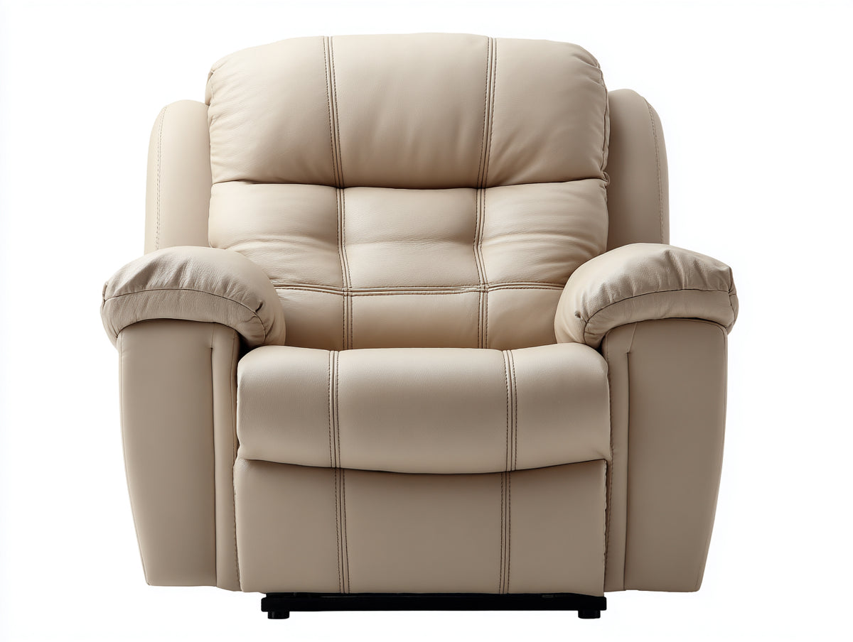 Liegesessel Kunstleder mit Relaxfunktion 85 x 90 x 105 cm - Beige - Modernes Design für Wohnzimmer und Ruhebereich