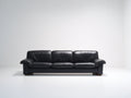 Gerades Sofa Echtleder Schwarz 260x95x80 cm 3-Sitzer Couch Modernes Design