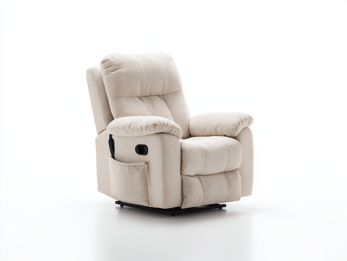Liegesessel Stoffbezug 85x95x105 cm - Beige - moderner Relaxsessel mit Liegefunktion