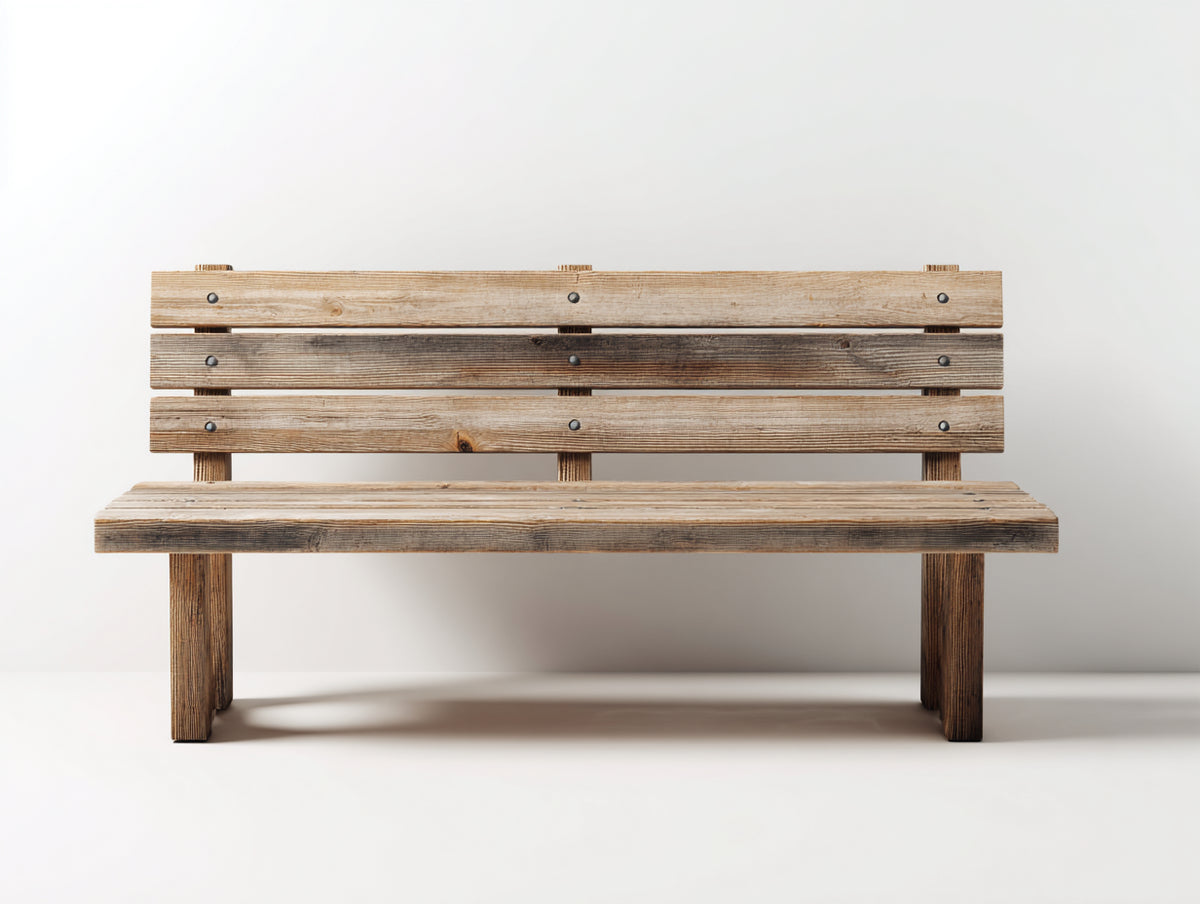 Gartenbank Holz 180x60x90 cm - Naturholz - Klassische Sitzbank für den Garten mit Rückenlehne