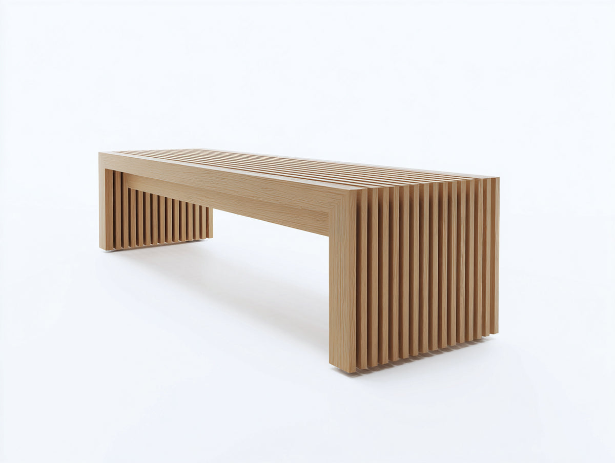 Gartenbank Holz Natur 180x45x45 cm Sitzbank für Garten Terrasse Modernes Design