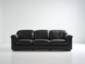 Gerades Sofa Kunstleder 260x95x85 cm - Schwarz - 3-Sitzer modernes Wohnzimmerdesign