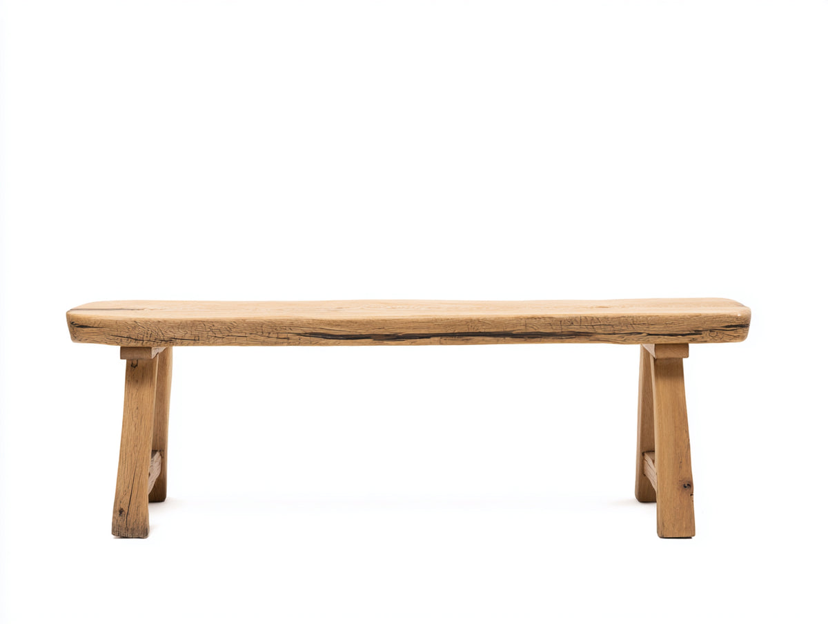 Gartenbank 200x45x45 cm Massivholz Eiche Naturfarben Rustikales Design