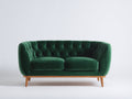 Gerades Sofa 180x80x75 cm Samtbezug Grün 2-Sitzer Modernes Design