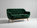 Gerades Sofa Samt 220 x 85 x 80 cm - Dunkelgrün - Modernes Design für Wohnzimmer und Lounge