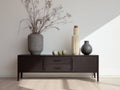 Dielenschrank Holzwerkstoff 180x40x75 cm - Dunkelbraun - Moderner Flurschrank mit Türen und Schubladen