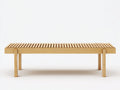 Gartenbank Holz 220x45x45 cm - Naturholz - Moderne Sitzbank für den Garten mit Lattenoberfläche