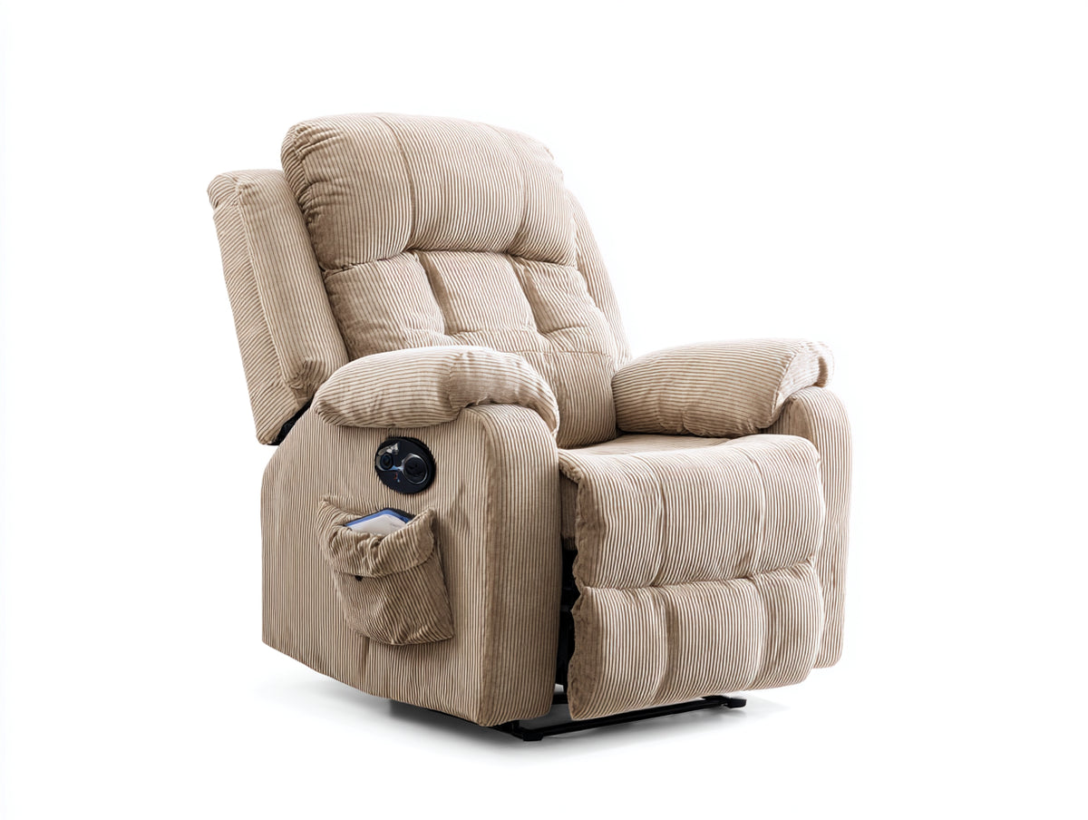 Liegesessel Stoffbezug 90x95x105 cm - Beige - moderner Relaxsessel mit Liegefunktion