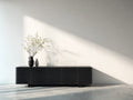 Dielenschrank Sideboard 220x40x55 cm Holzwerkstoff Schwarz 5 Türen Modernes Design