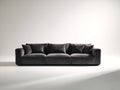 Gerades Sofa Samtbezug 300x100x75 cm - Dunkelgrau - Modernes 3-Sitzer Sofa mit weicher Polsterung