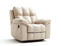 Liegesessel Echtleder Beige 85x95x105 cm Relaxsessel mit Liegefunktion Modernes Design