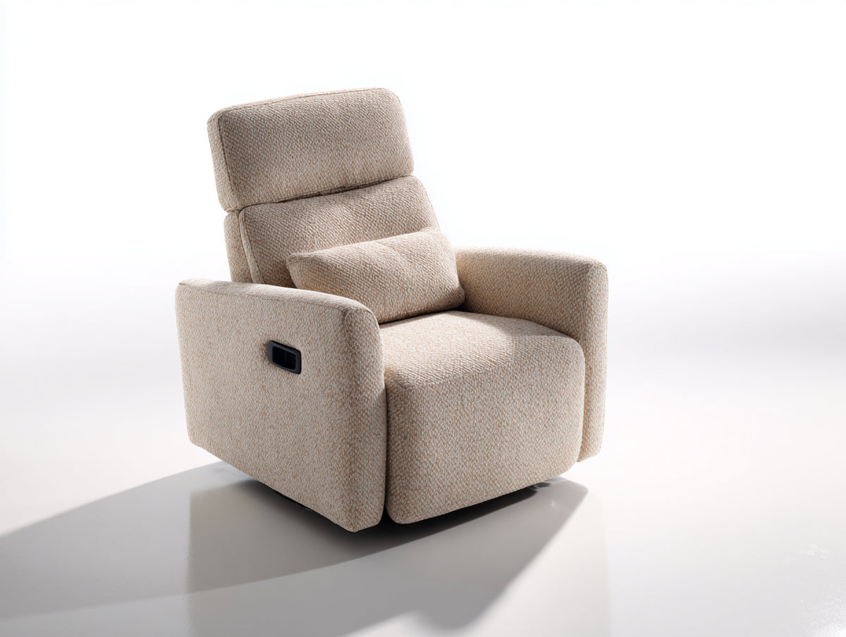 Liegesessel 85x90x100 cm Stoffbezug Beige Elektrische Relaxfunktion Modernes Design