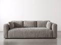 Gerades Sofa Cord Stoff 240 x 95 x 75 cm - Hellgrau - Modernes Design für Wohnzimmer und Lounge