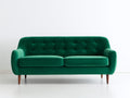 Gerades Sofa Samt 230 x 90 x 80 cm - Dunkelgrün - Modernes Design für Wohnzimmer und Lounge