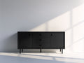 Dielenschränke Holzoptik Schwarz 160x40x75 cm Flurschrank mit Türen und Schubladen Modernes Design